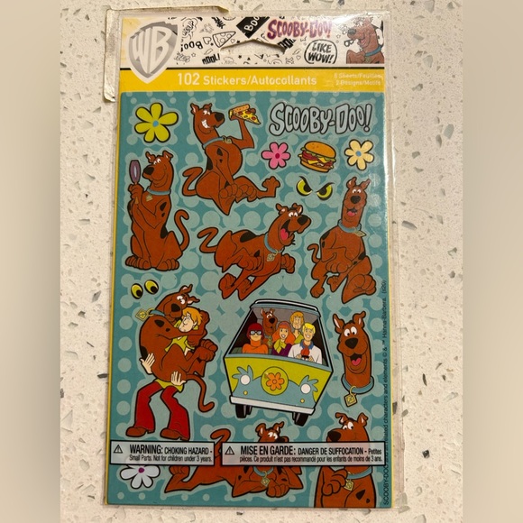 6 Sheets 2 Designs 102 Total Stickers Scooby-Doo! Mystery Machine, Shaggy, Wilma - Picture 1 of 2